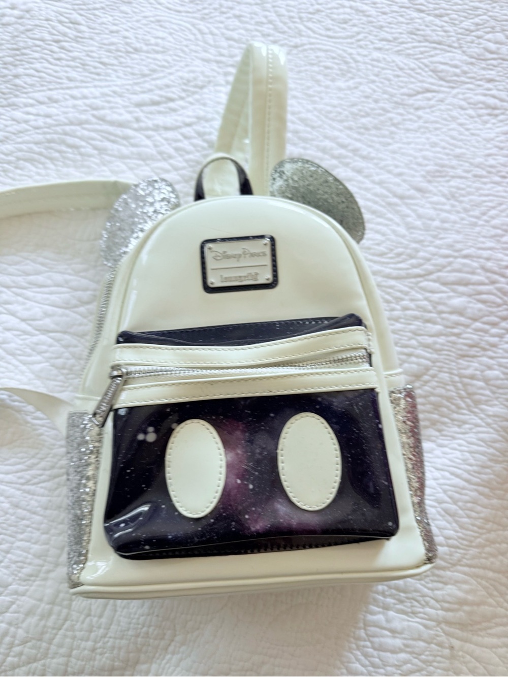 Loungefly Space Mountain Mini Backpack with Silver Glitter